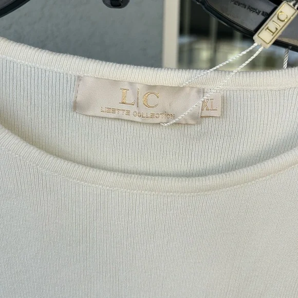 Lizette Collection Rhinestone Fringe Hem Crop Stretchy Top XL Club Nightwear - Picture 4 of 5